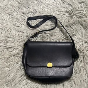 Vintage Madewell Black Shoulder Bag with Gold Clasp